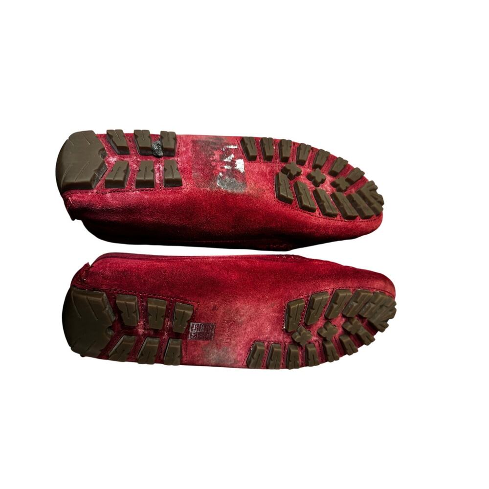 Coach Amber Driver Loafer Red Suede | Size 7B / 37 | Gold Logo Moccasin Flats - Picture 7 of 7
